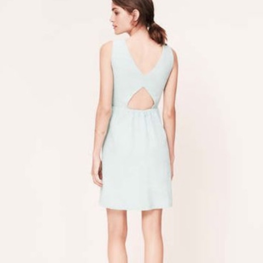 LOFT Aqua Textured Cutout Dress